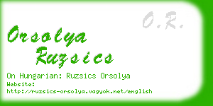 orsolya ruzsics business card